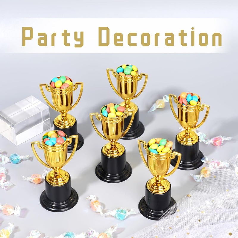 ZZYFGH Mini Trophies, 4 Inch Mini Gold Award Trophy Cup, Plastic Gold Award Trophy Cups, Golden Award Trophy Cups Set for Sports, Party Favors, Tournaments, Competitions - Image 4